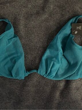 Heidi Klum Intimates Teal Sheer Triangle Bralette